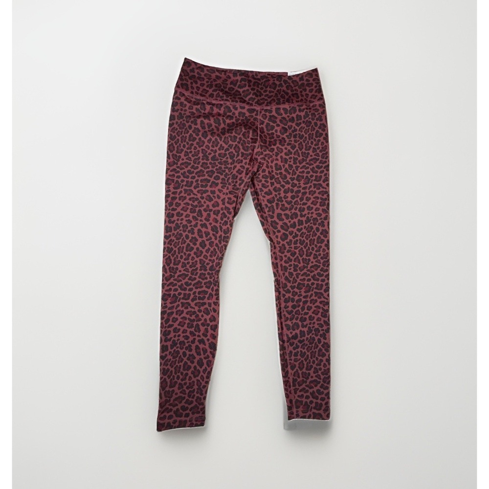 Nike One Mid-Rise Leopard Glitter Print Leggings Size L NWT Cedar Red Black 28"